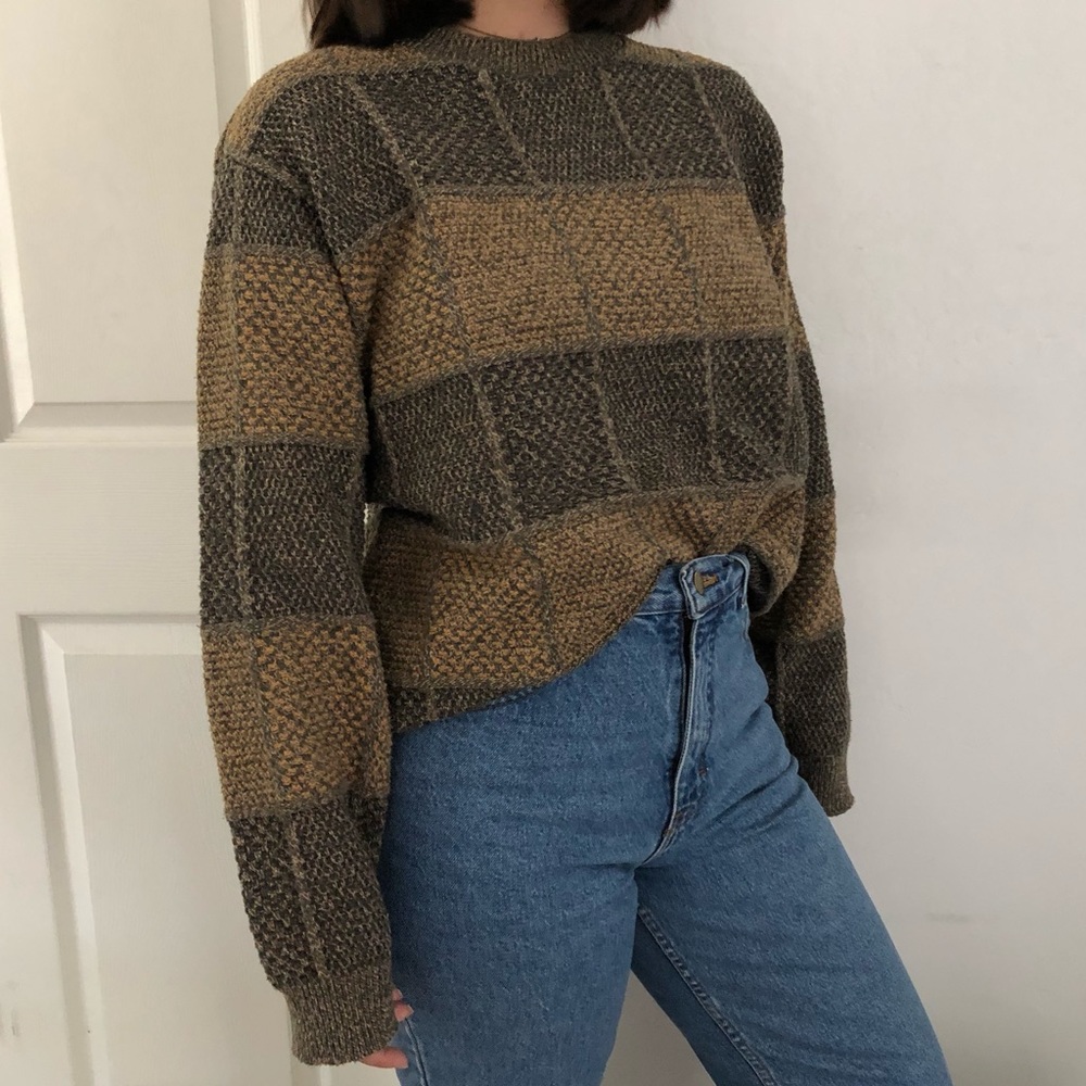 Brown Oversized Grandpa Sweater